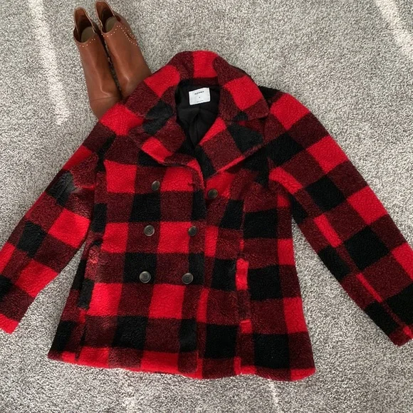 ❤️Sold❤️ Old Navy Buffalo Print Peacoat❤️ - Picture 2 of 7